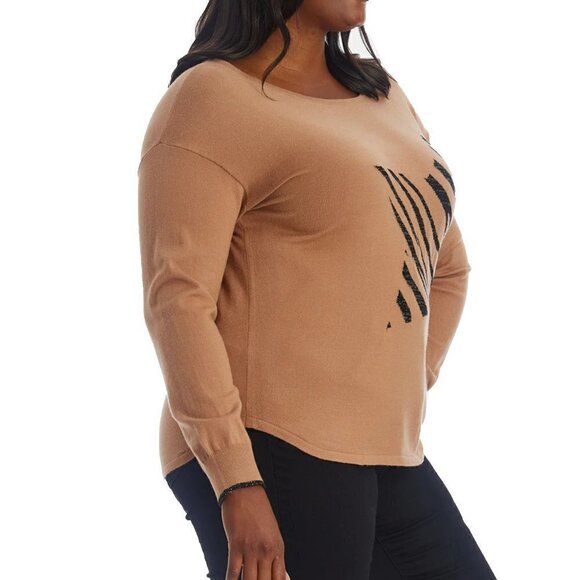 NWT Adyson Parker Plus Cozy Soft Knit Star Pullover Sweater - Picture 4 of 7